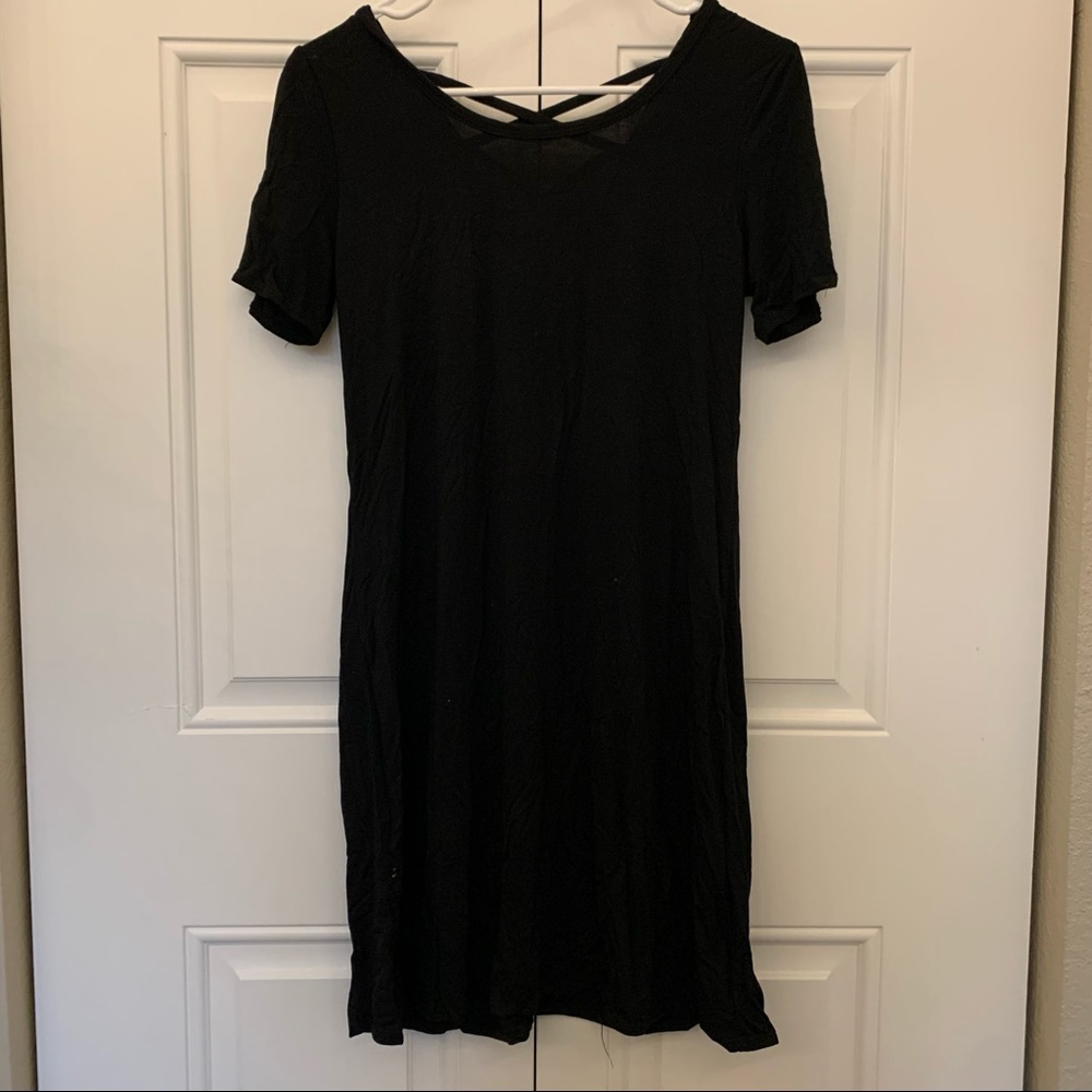 Olivia Rae Black Scoop Neck Dress Medium